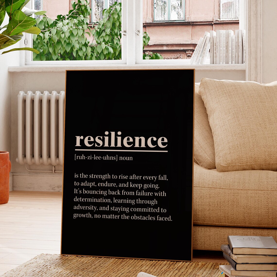 Resilience Motivational Art Print, Office Decor Poster