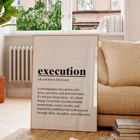 Execution Poster Office Print Motivational Wall Art Home Gym Posters Gift For Him