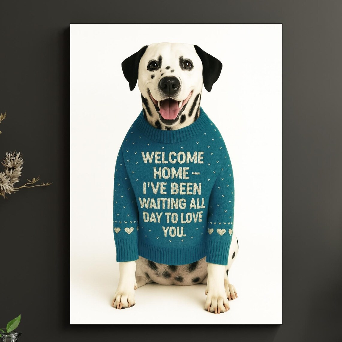 Welcome Home Dog Quote Poster, Entryway Pet Print