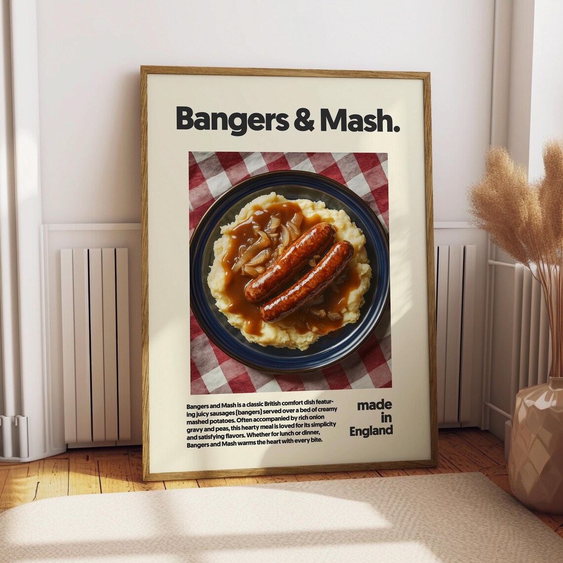 Bangers And Mash British Sausage Comfort Food Kitchen Decor Poster