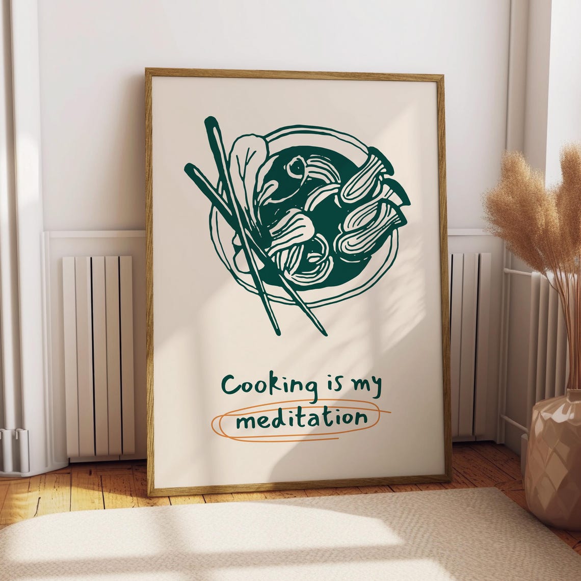 Cooking Poster Food Kitchen Decor Print Is My Meditation Lover Chef Art