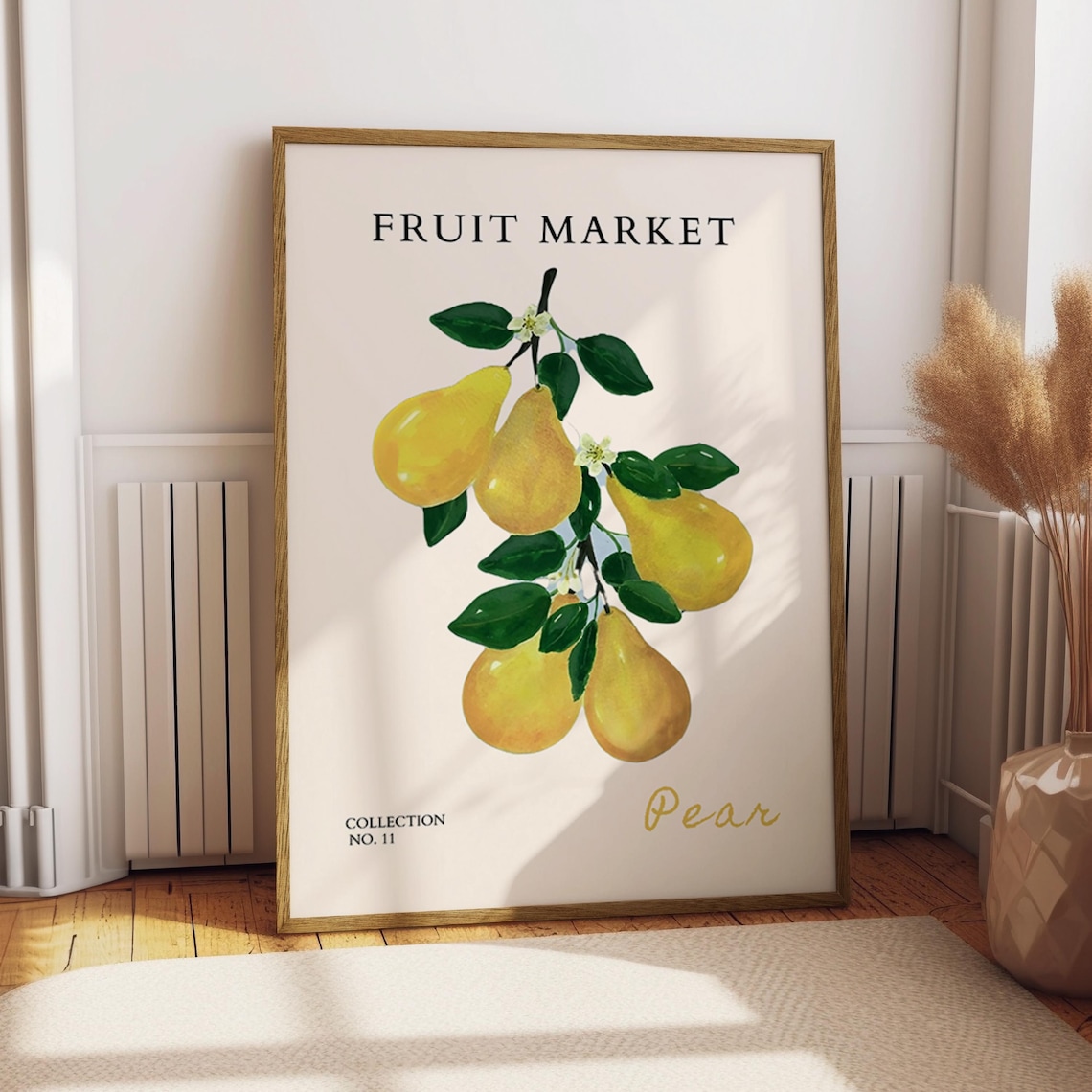 Pear Watercolor Fruit Market Collection No. 11 Kitchen Poster Art