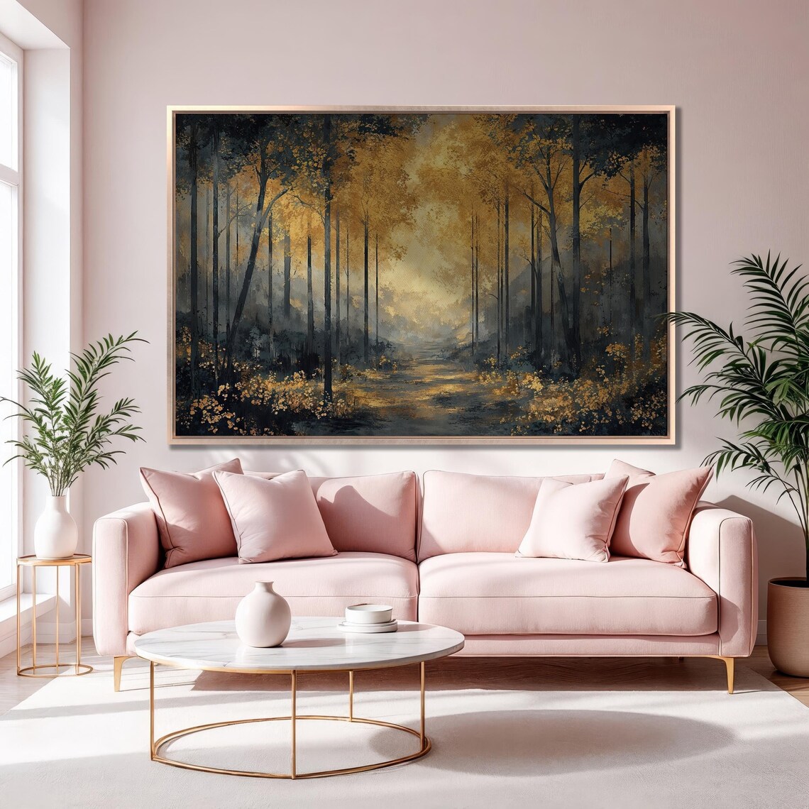 Serene Autumn Forest Art Print, Rustic Landscape