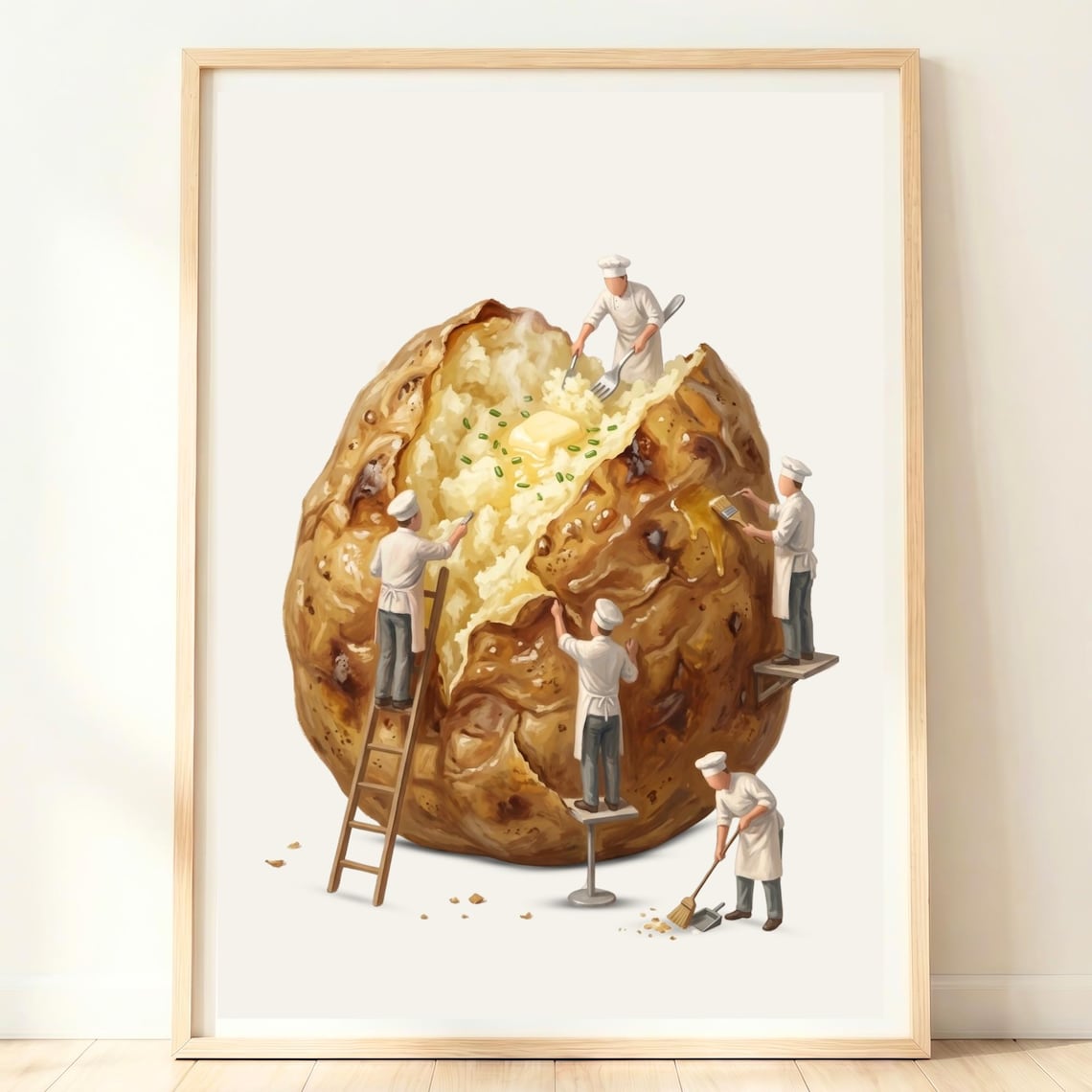 Jacket Potato British Food Art Print, English Kitchen