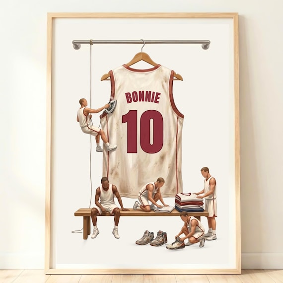 Personalized Basketball Wall Art Custom Jersey Poster Boys Room Print Gifts