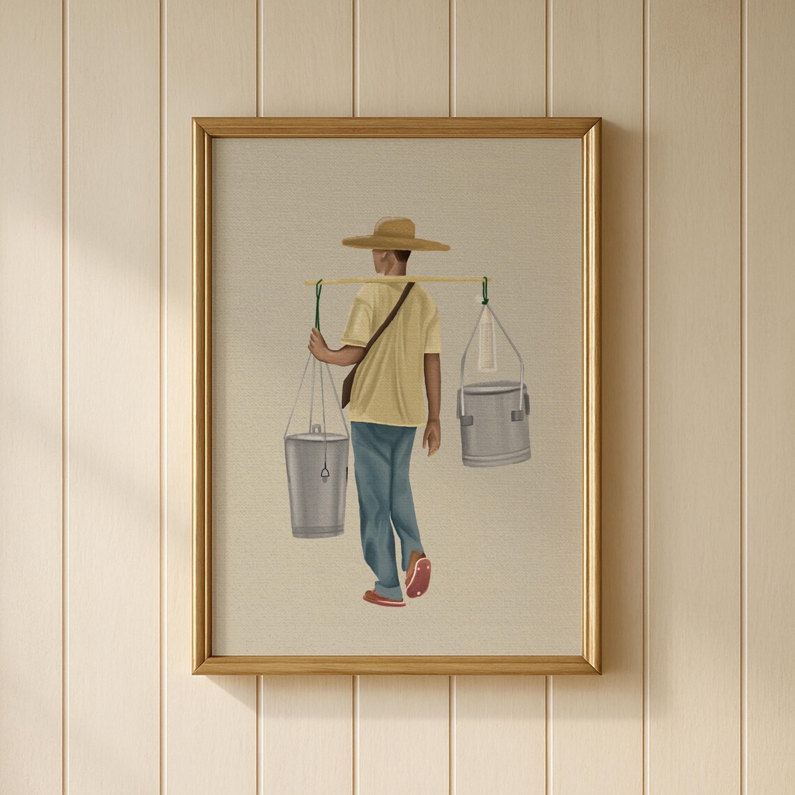 Filipino Street Vendor Taho Seller Illustration Cultural Art Print