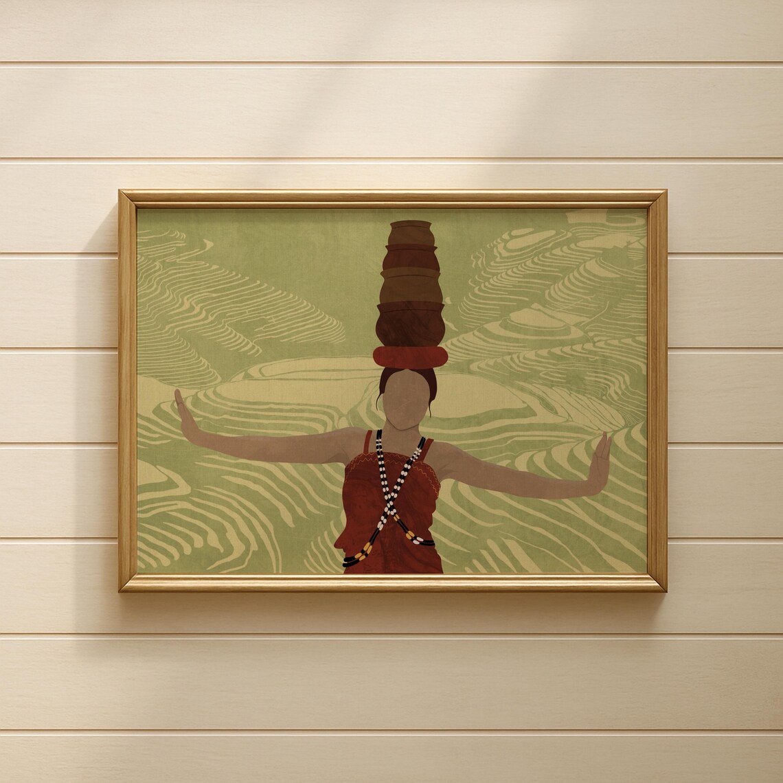 Ifugao Dancer Balancing Clay Pots On Head Rice Terraces Culture Art Poster