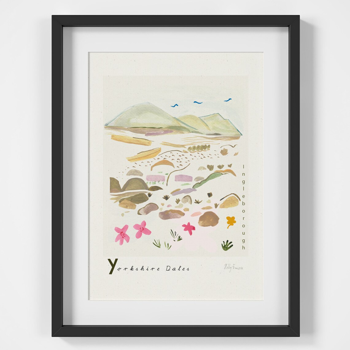 Ingleborough Yorkshire Dales Travel Poster Art Print