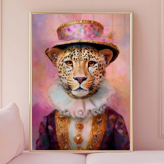 Leopard Wall Art Dopamine Decor Poster Maximalist Trendy Print Eclectic