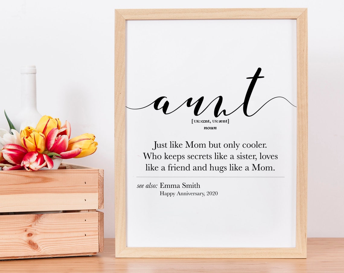 Aunt Definition Dictionary Style Personalized Keepsake Gift Poster - Image 3