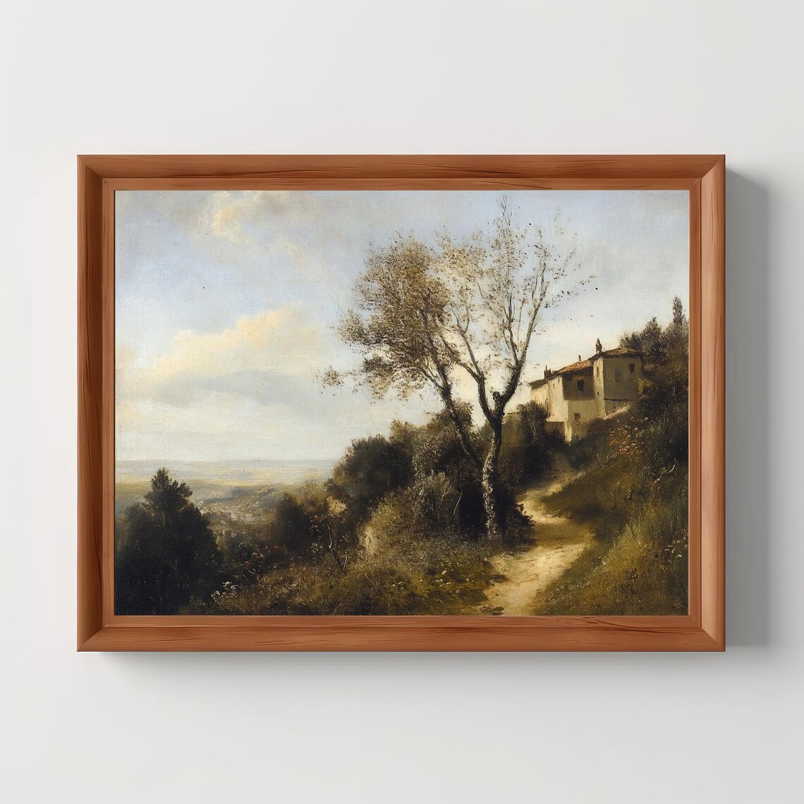 Serene Outlook Cottage Path Rustic Country Landscape Art Poster