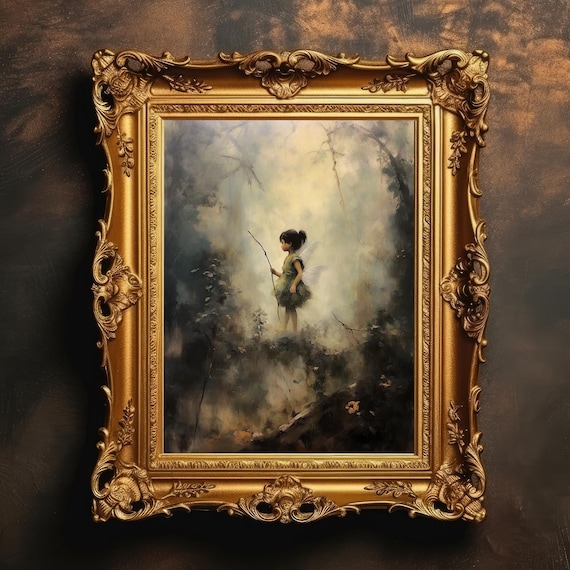 Fairy Girl In Misty Forest Ethereal Fairycore Painting Poster