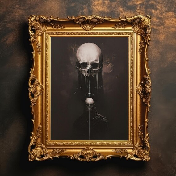 Skull Ascension Print Gothic Wall Art Dark Academia Occult Decor Horror Macabre