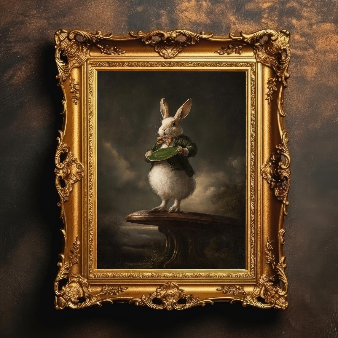 Rabbit In Suit Vintage Victorian Portrait Art Print