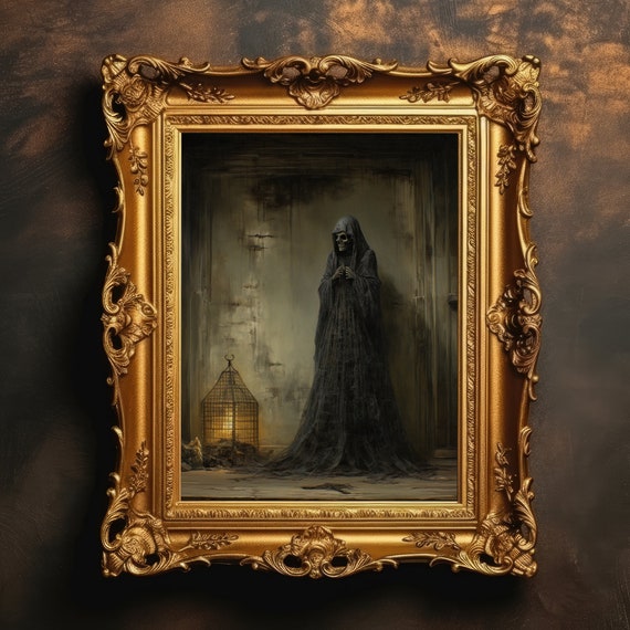 Abandoned Skeleton Goth Home Decor Dark Academia Prints Gothic Wall Art Vintage Moody Dl