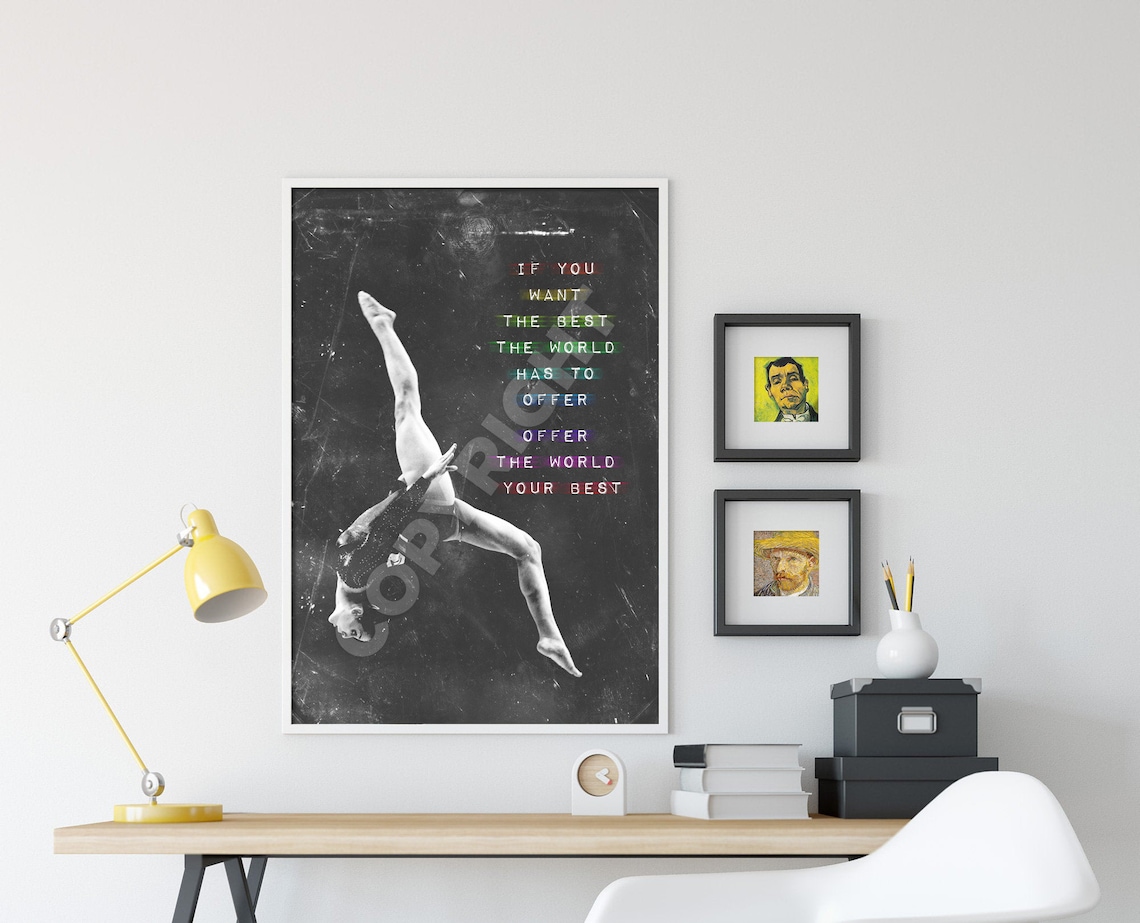 Gymnastics Motivational Quote Art Print, Balance Beam - Image 4