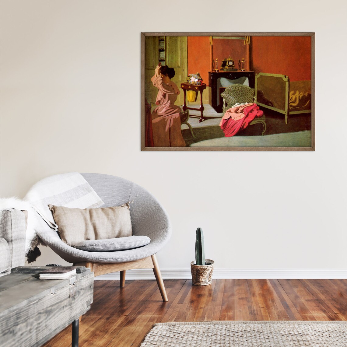 Felix Vallotton Woman Combing Her Hair 1900 Classic Painting Photo Poster Print Art Gift Lady Getting Ready At Dresser Bedroom - Image 2