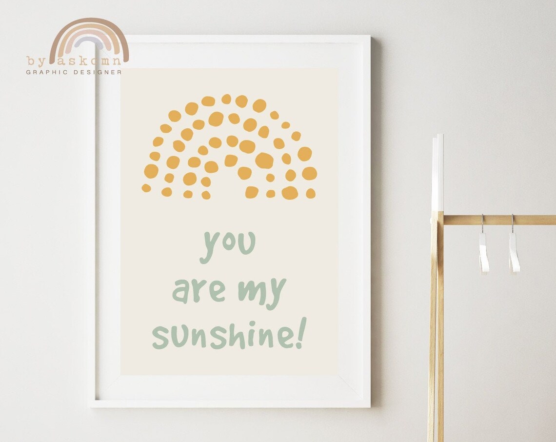 You Are My Sunshine Nursery Wall Art Boho Nursery Print Rainbow Poster Living Room Art Print Baby Room Poster Birthday Gift Poster - Image 7