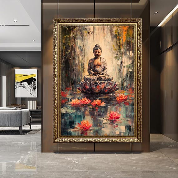 Zen Buddha Canvas Art Meditation Spiritual Home Decor