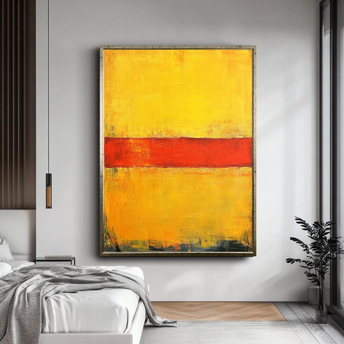 Mark Rothko Style Golden Yellow Red Horizontal Color Field Poster - Image 4