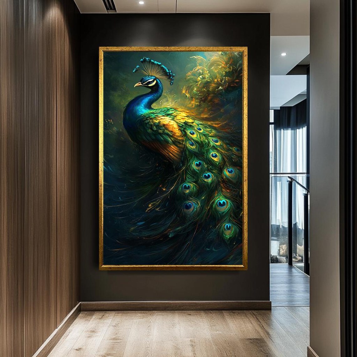 Majestic Peacock Art Print, Exotic Bird Decor - Image 2