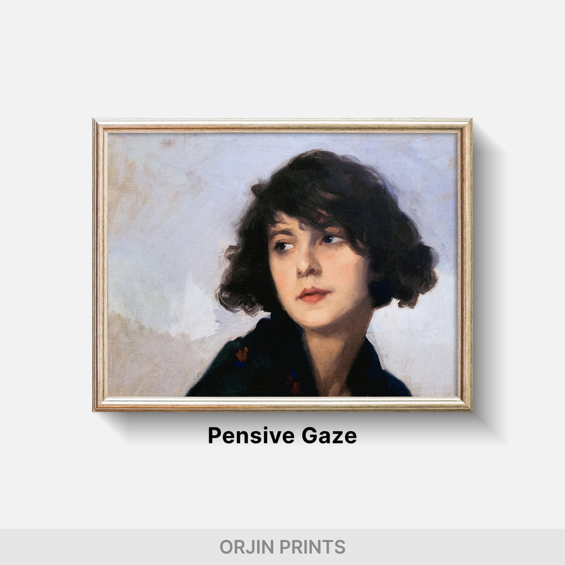 Pensive Gaze Art Print - Image 2