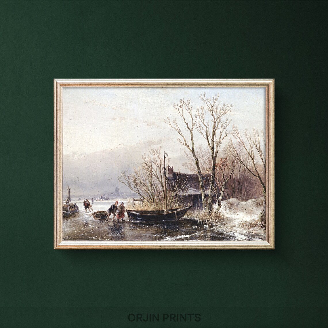 Snowy Landscape Art Print, Winter Work Ethic Decor