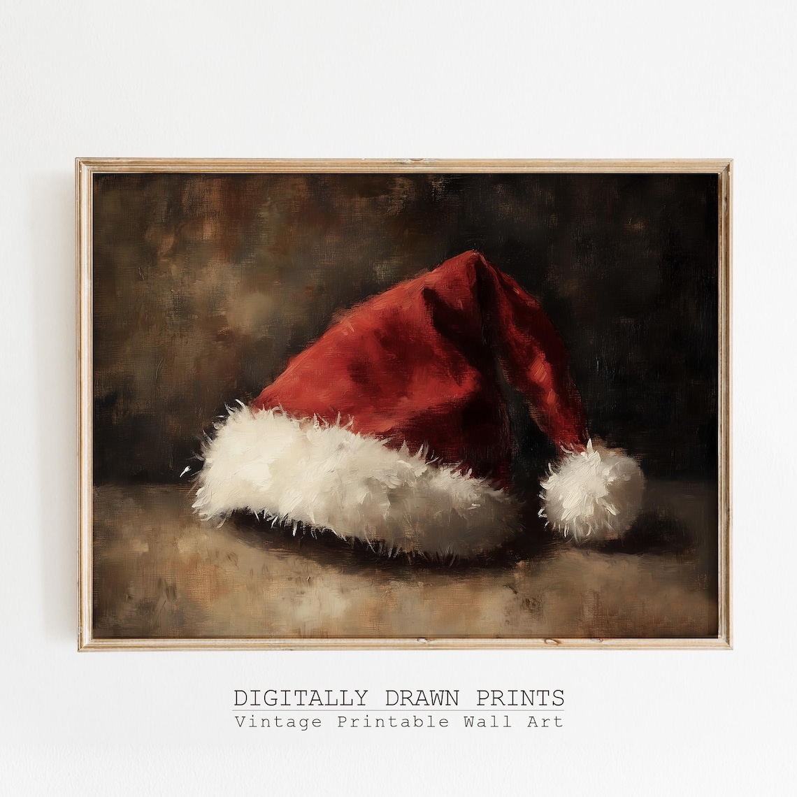 Vintage Christmas Santa Claus Still Life Art Print