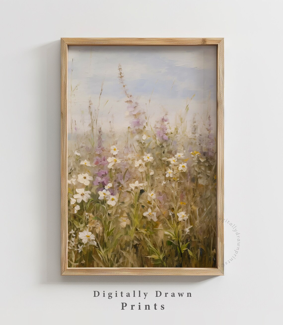 Wildflower Field Landscape Farmhouse Art Print - Image 3
