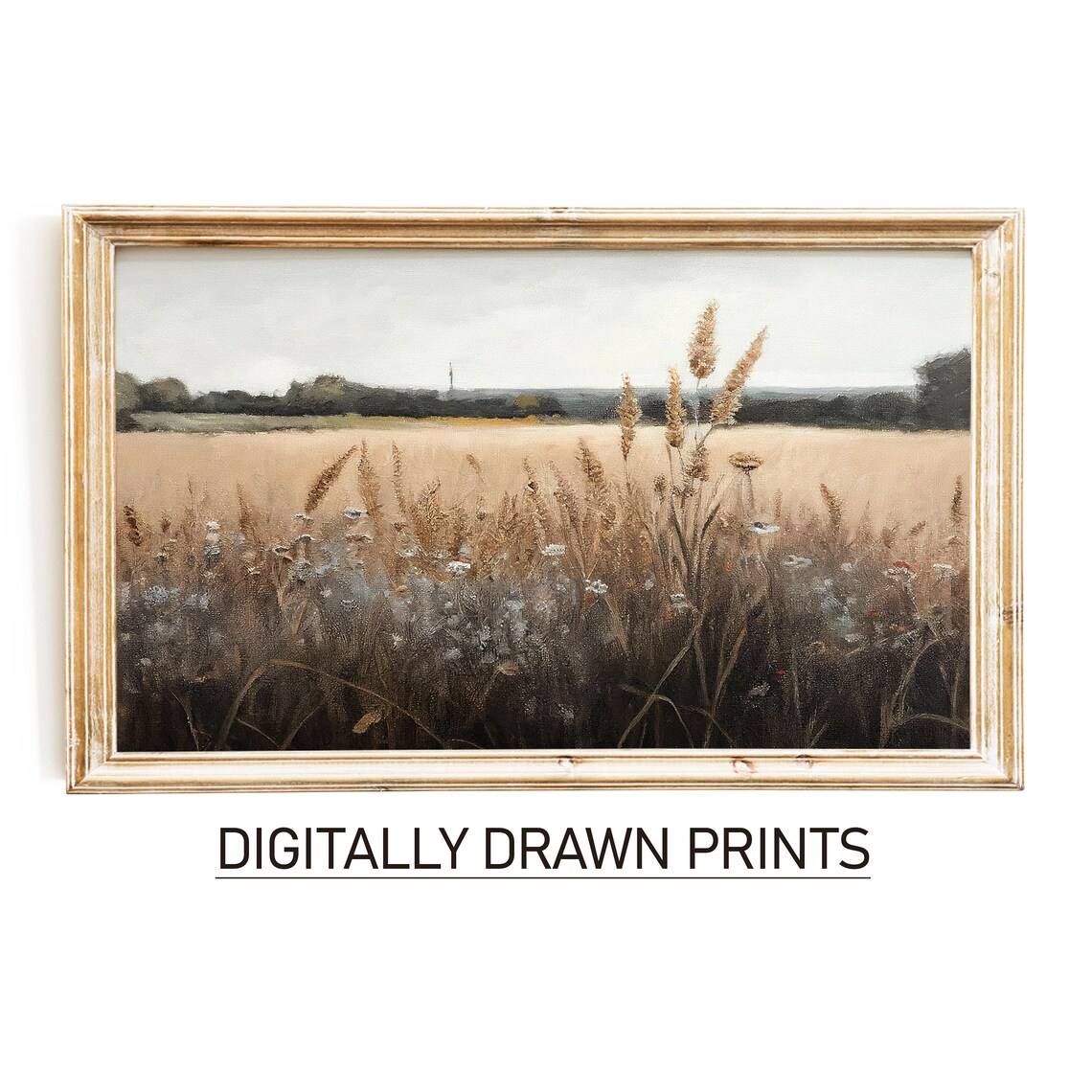 Wildflower Field Flower Meadow Vintage Painting Art Print