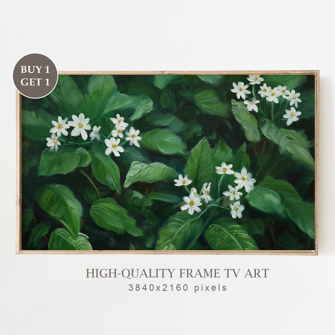 Summer Floral Abstract Art Print, Sage Green