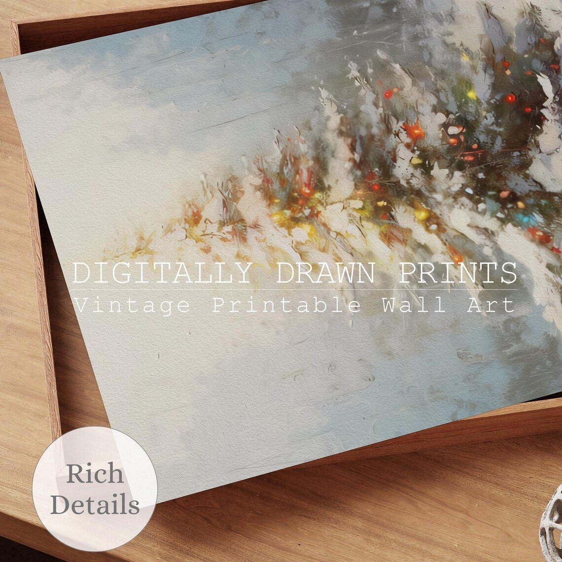 Christmas Tree Wall Art, Muted Neutral Seasonal Decor - Image 2