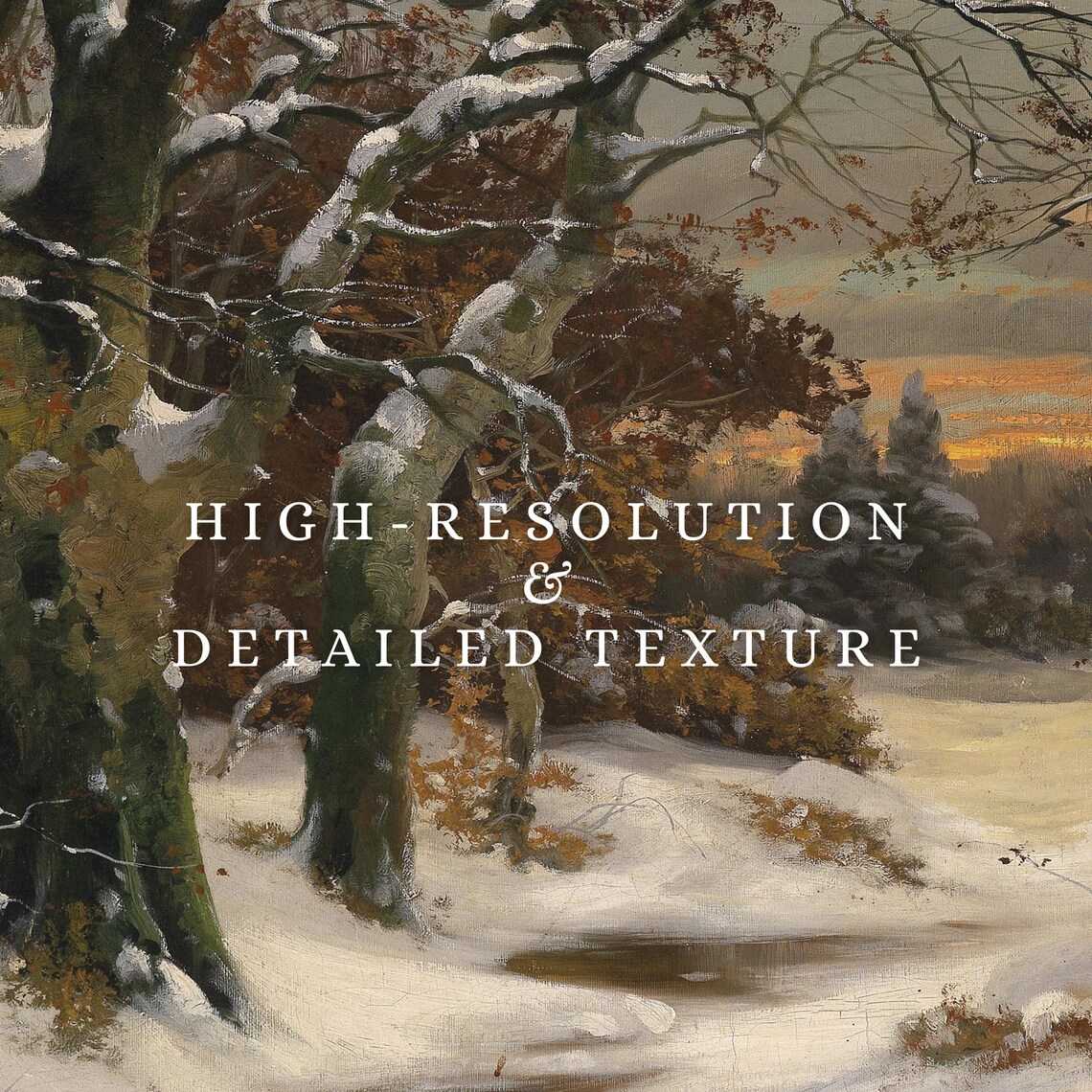 Moody Winter Landscape Christmas Art Print - Image 3