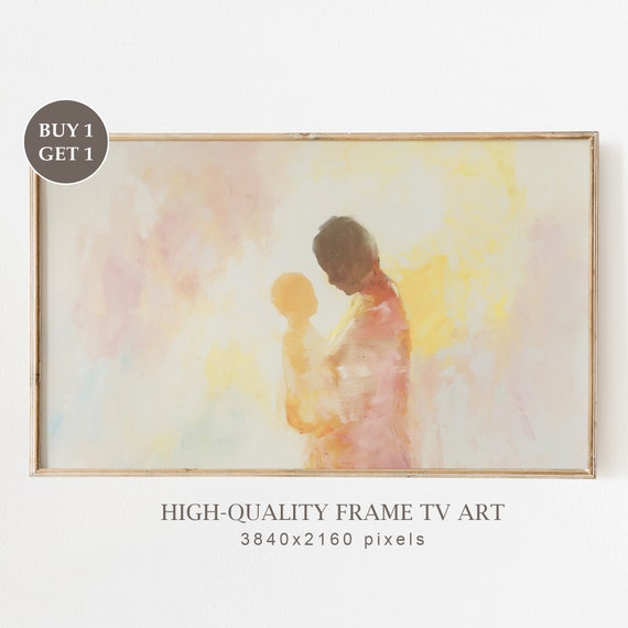 Abstract Mothers Day Frame Tv Art Mother And A Child Antique Neutral Farmhouse Wall Art Mothers Day Tv Screensaver