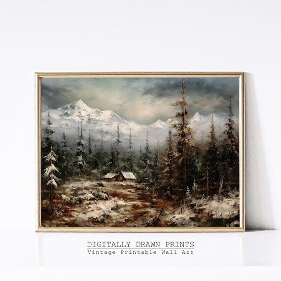 Christmas Wall Art Muted Neutral Moody Rustic Winter Decor Seasonal Christmas Decor Farmhouse Wall Art Art