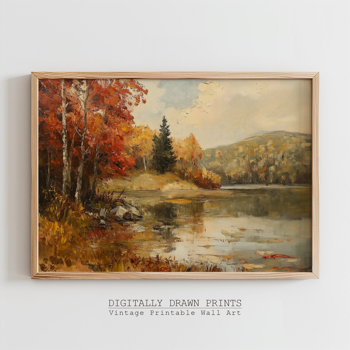 Rustic Fall Landscape Art Print, Vintage Countryside Decor - Image 2