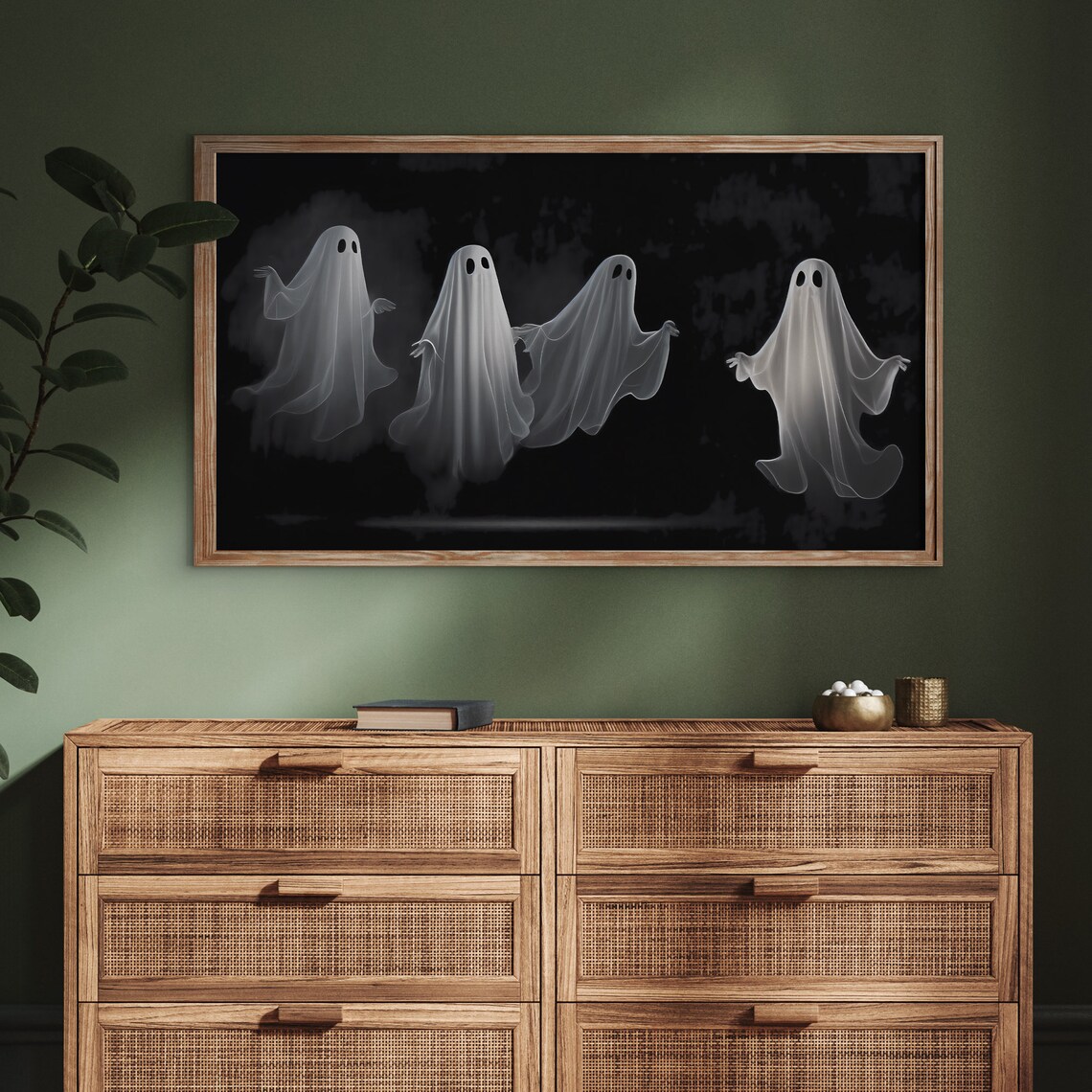 Halloween Ghost Art Print, Spooky TV Decor - Image 3