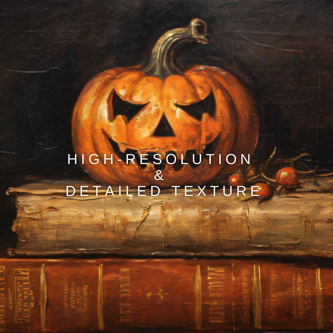 Rustic Halloween Witchy Spells Pumpkin Art Print - Image 2