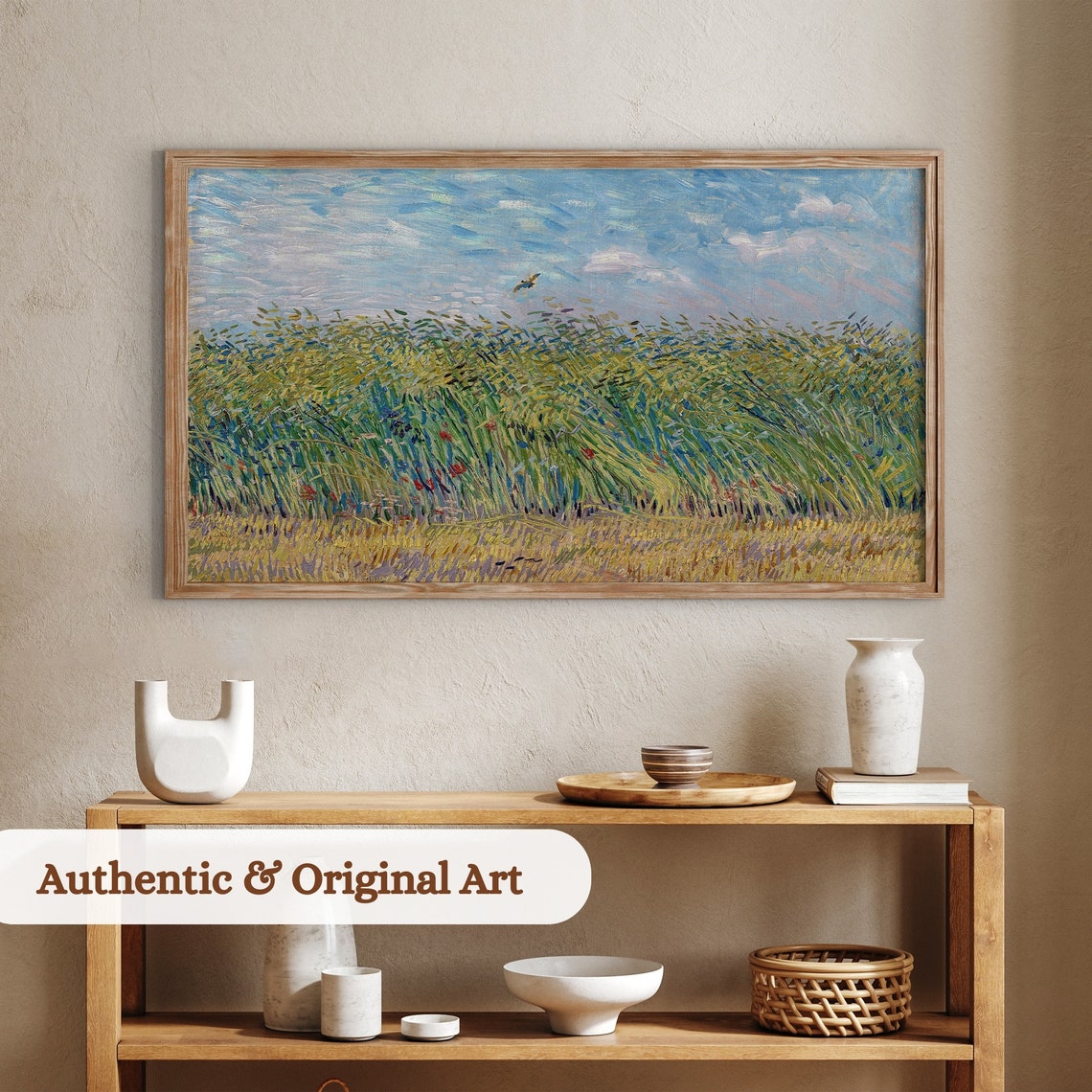 Van Gogh Style Wheat Field Lark Spring Landscape Classic Art Print - Image 3