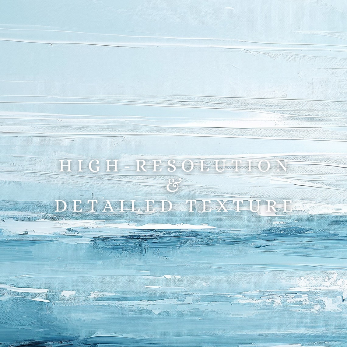 Abstract Ocean Waves Textured Blue Coastal Seascape Oil Poster - Image 2
