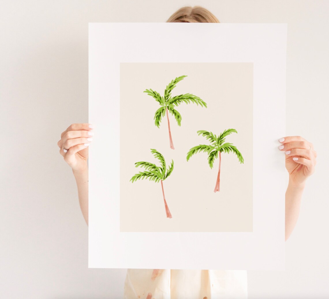 Palm Trees Neutral Tropical Art Print, Bohemian Decor - Image 2