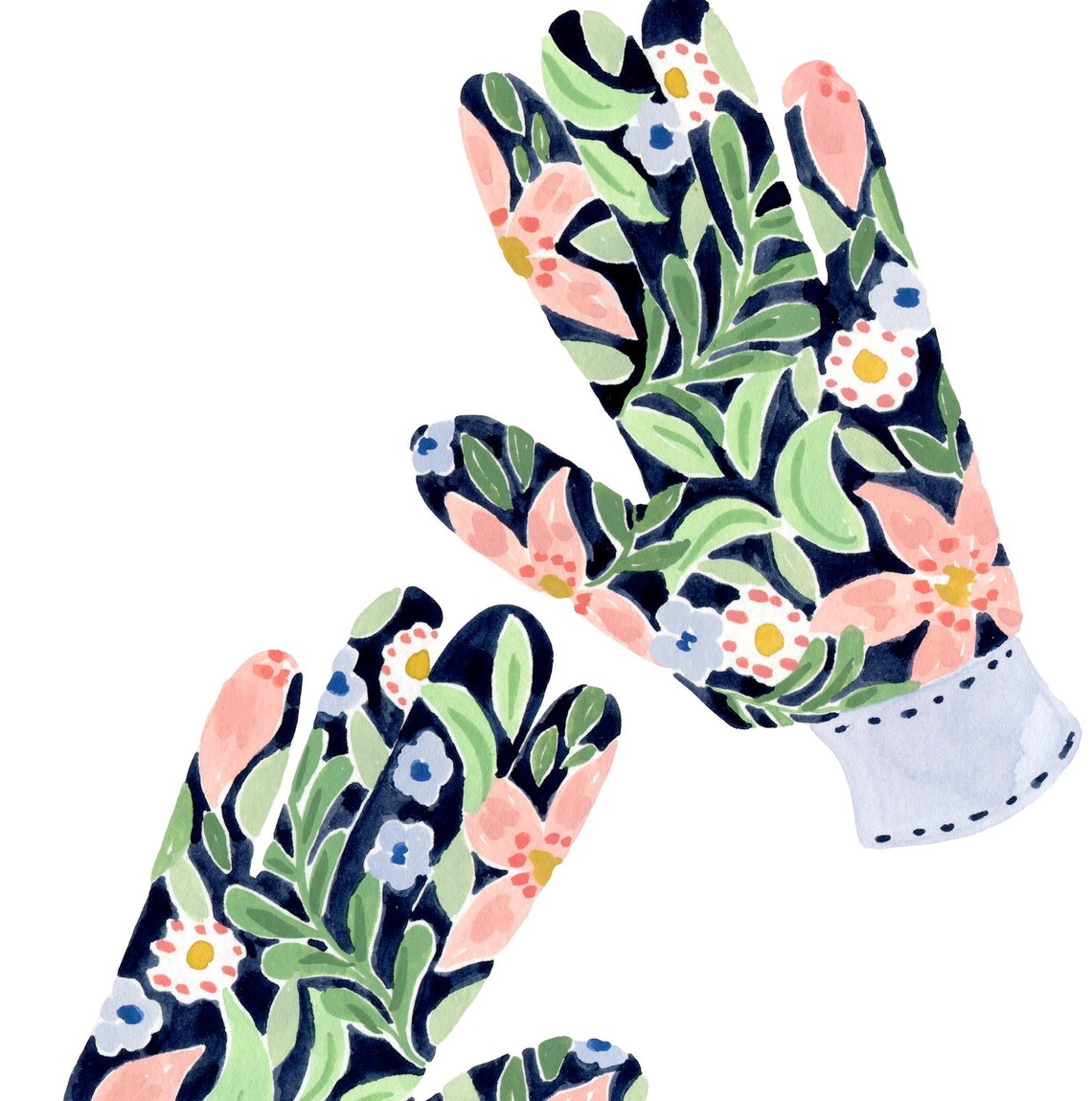 Gardening Gloves Art Print, Spring Botanical Decor - Image 3