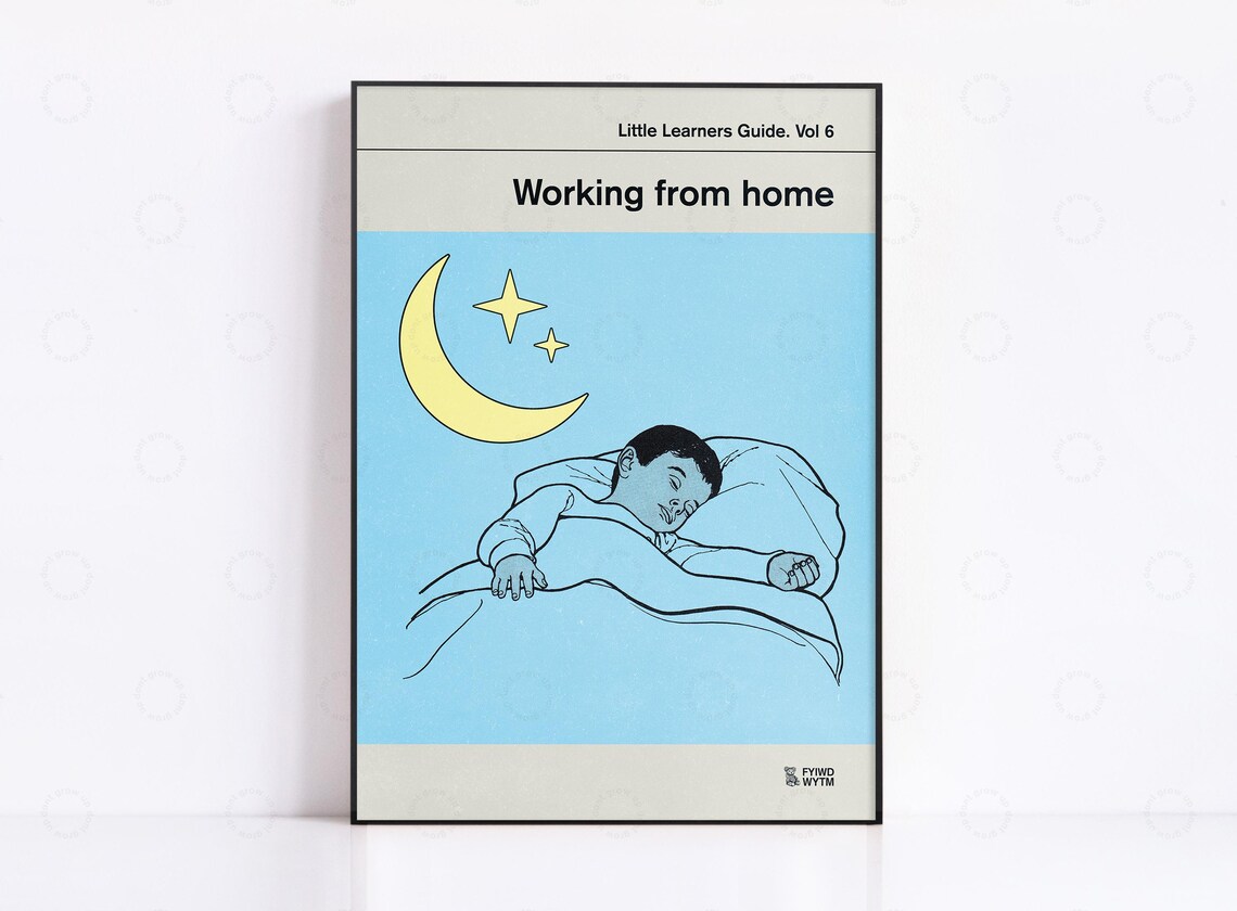 Vol 6 Working From Home Vintage Retro Art Print