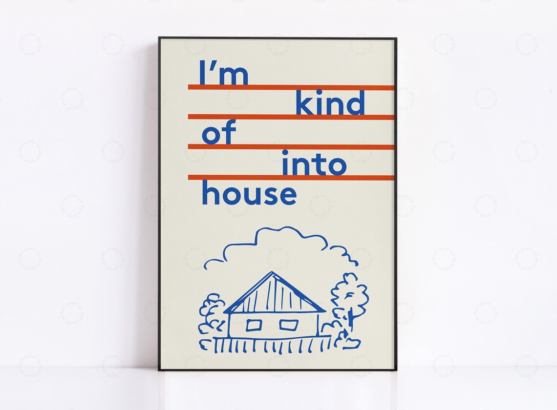House Music Art Print, Cool Dance Poster Decor