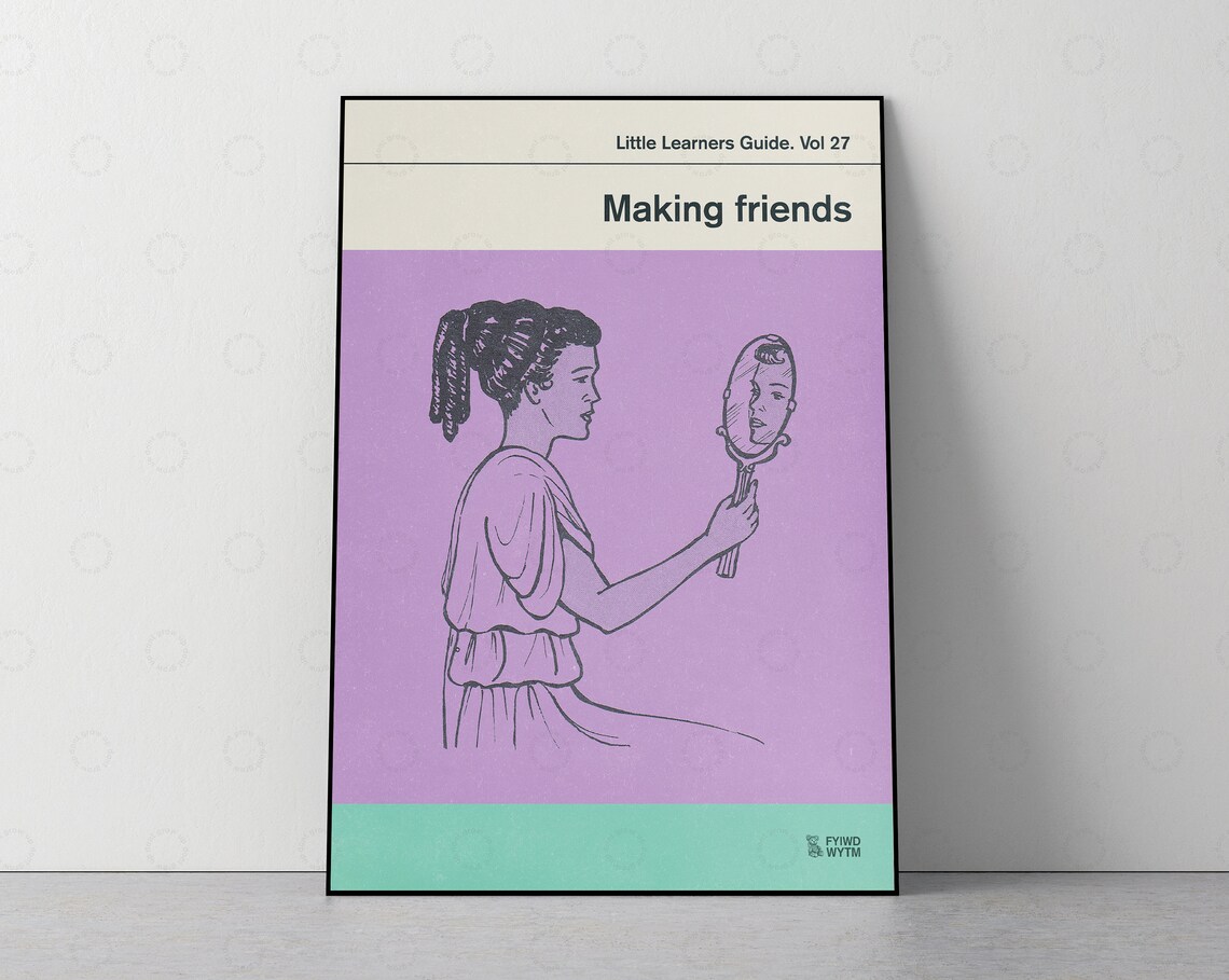 Little Learners Guide Vol 27 Making Friends Retro Book Cover Poster
