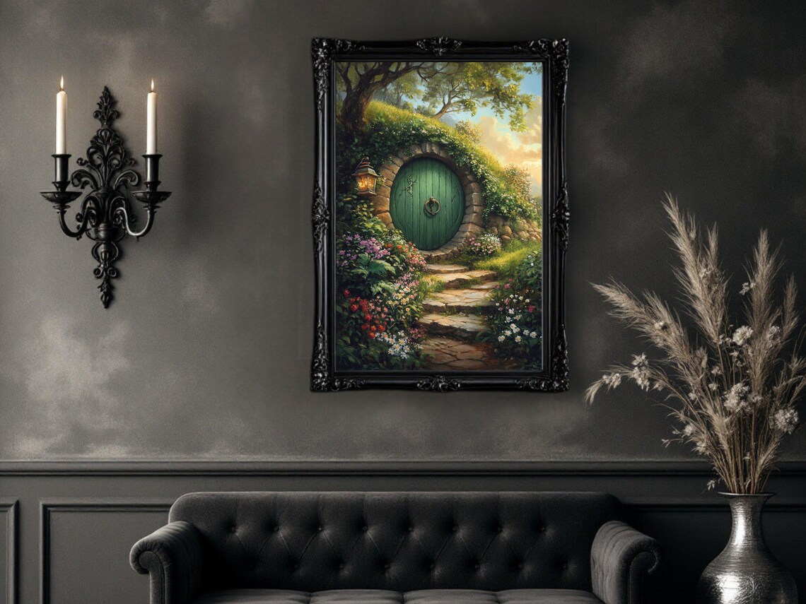Enchanted Garden Door, Fairy Tale Cottage Print - Image 2