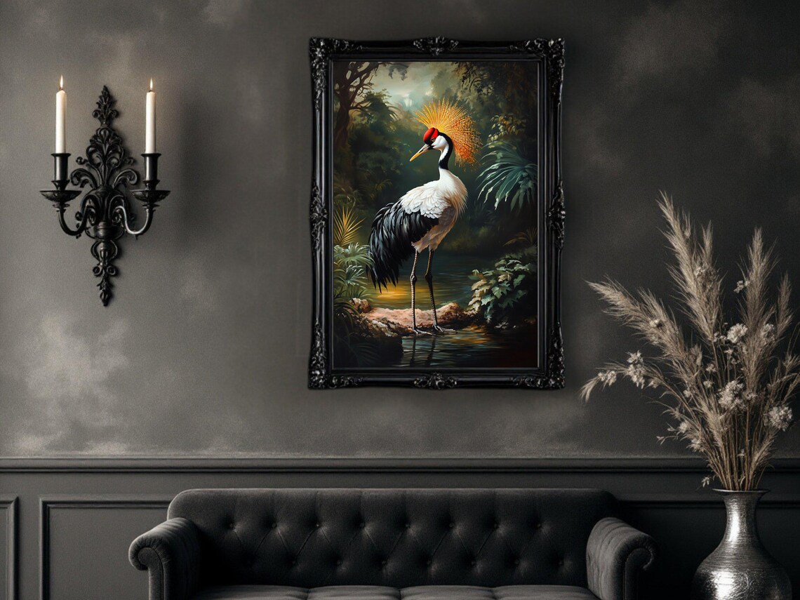 Majestic Crane, Bird Nature Decor Art Print - Image 3