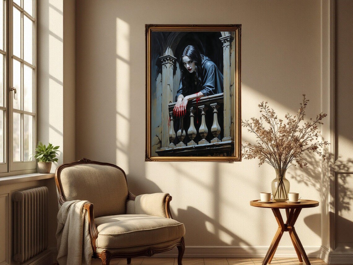 Gothic Vampire Lady, Dark Fantasy Wall Art - Image 2
