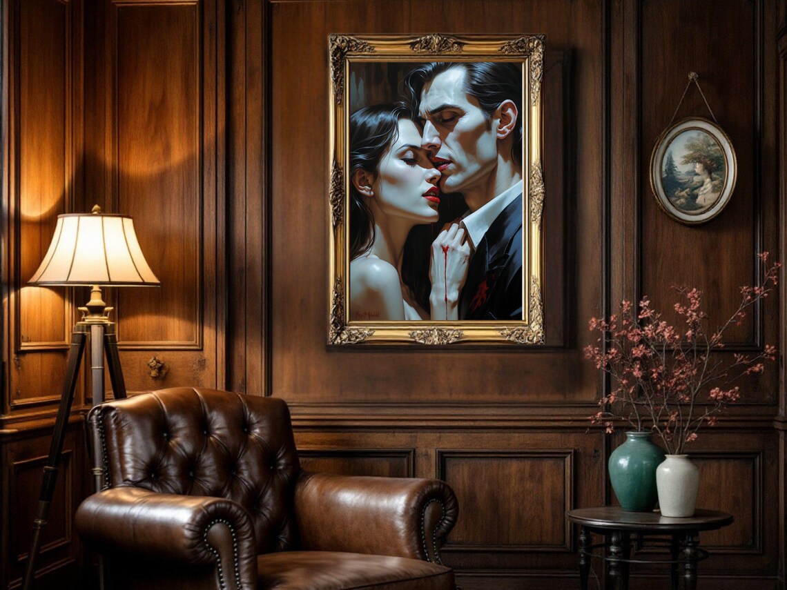 Vampire Lovers, Gothic Romance Art Print - Image 3