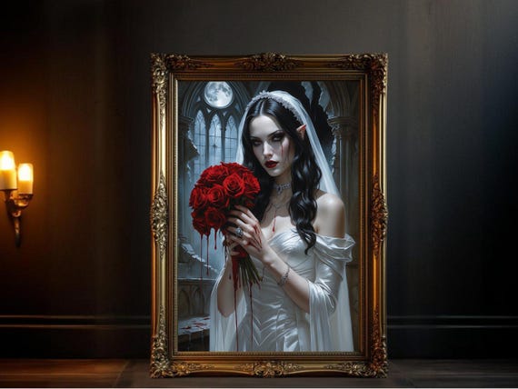 Gothic Vampire Bride, Dark Art Print